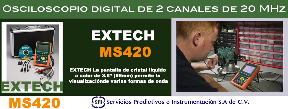 Extech MS420: Osciloscopio digital de 2 canales de 20 MHz